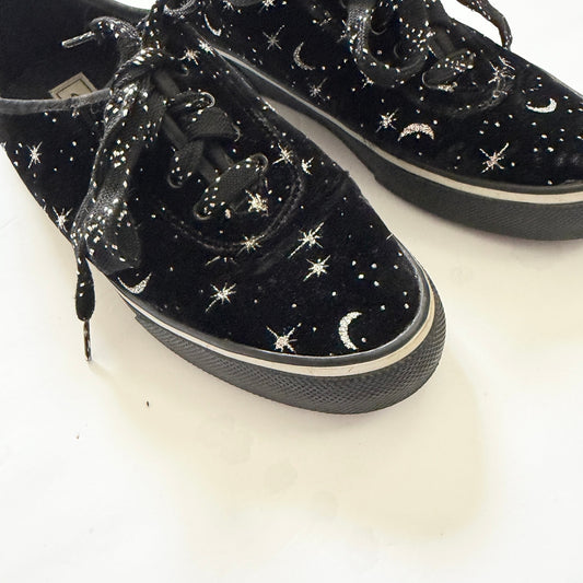 Vintage Sebastino Moon Star Celestial Black Velvet Sneaker Shoes