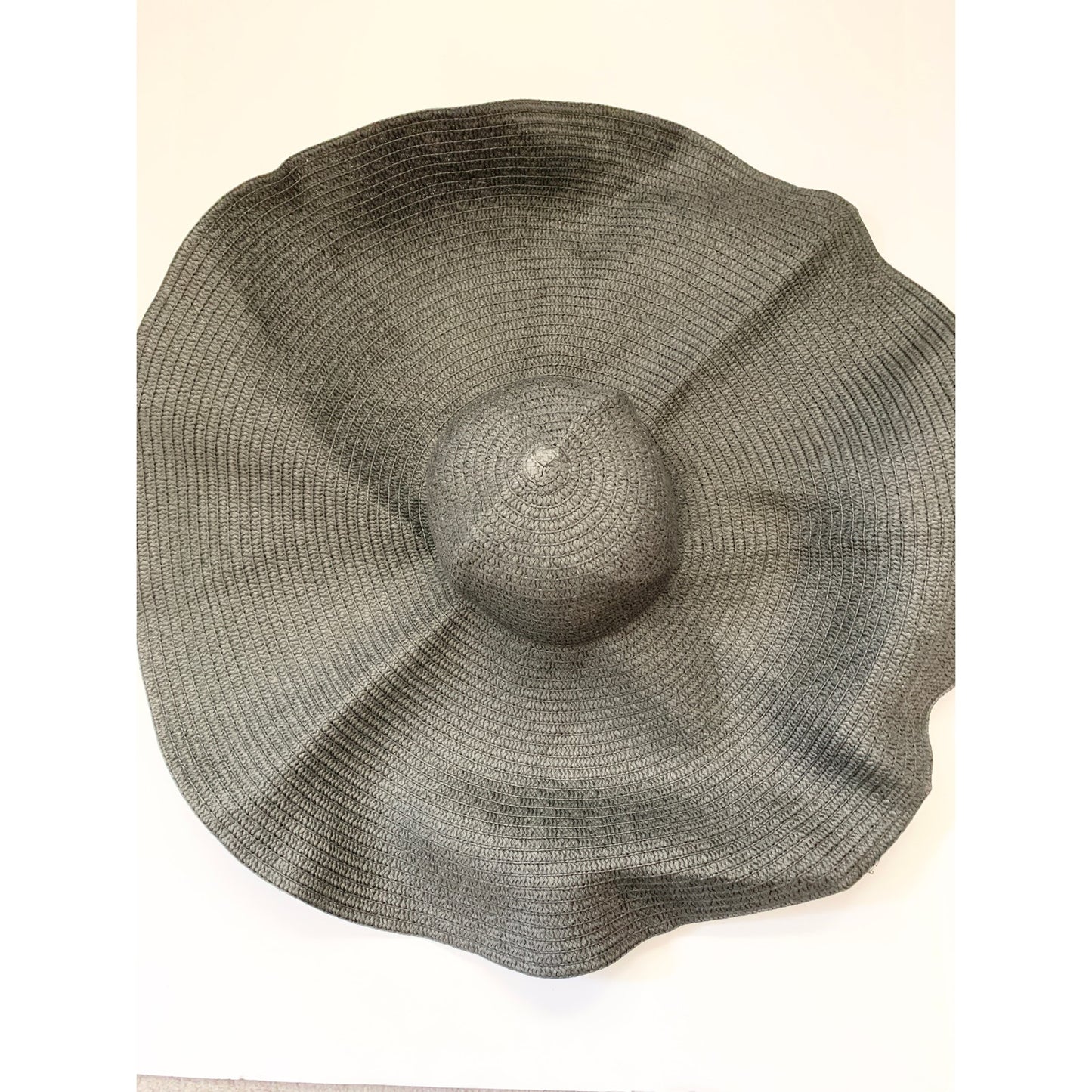 Oversized Large Wide Brim 22 inch 57 CM Black Huge Beach Straw Paper Sun Hat