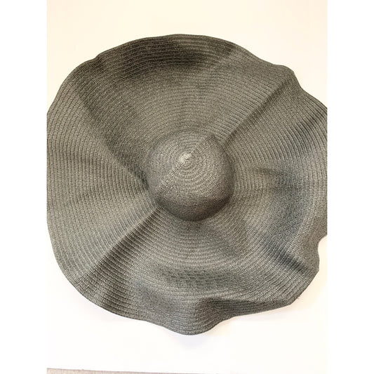 Oversized Large Wide Brim 22 inch 57 CM Black Huge Beach Straw Paper Sun Hat