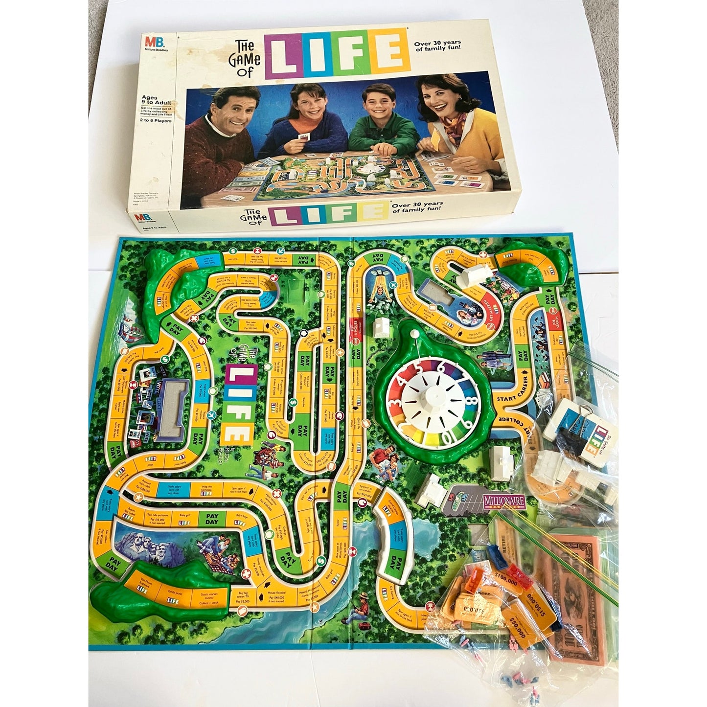 Vintage 1991 The Game of Life Board Game Milton Complete II