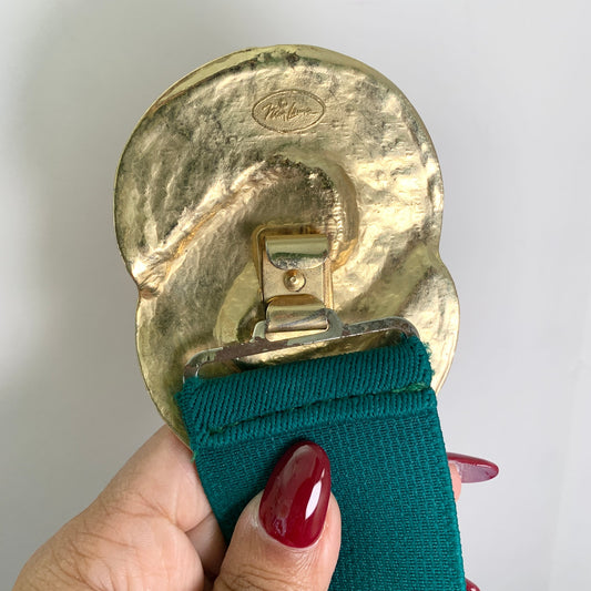 Nan Lewis Vintage Stretch Enamelf Green Gold Belt