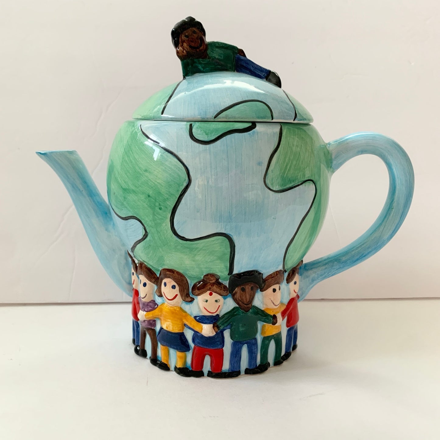 Save the Children Hand Painted Teapot Collectible We are the World Centrum Kids