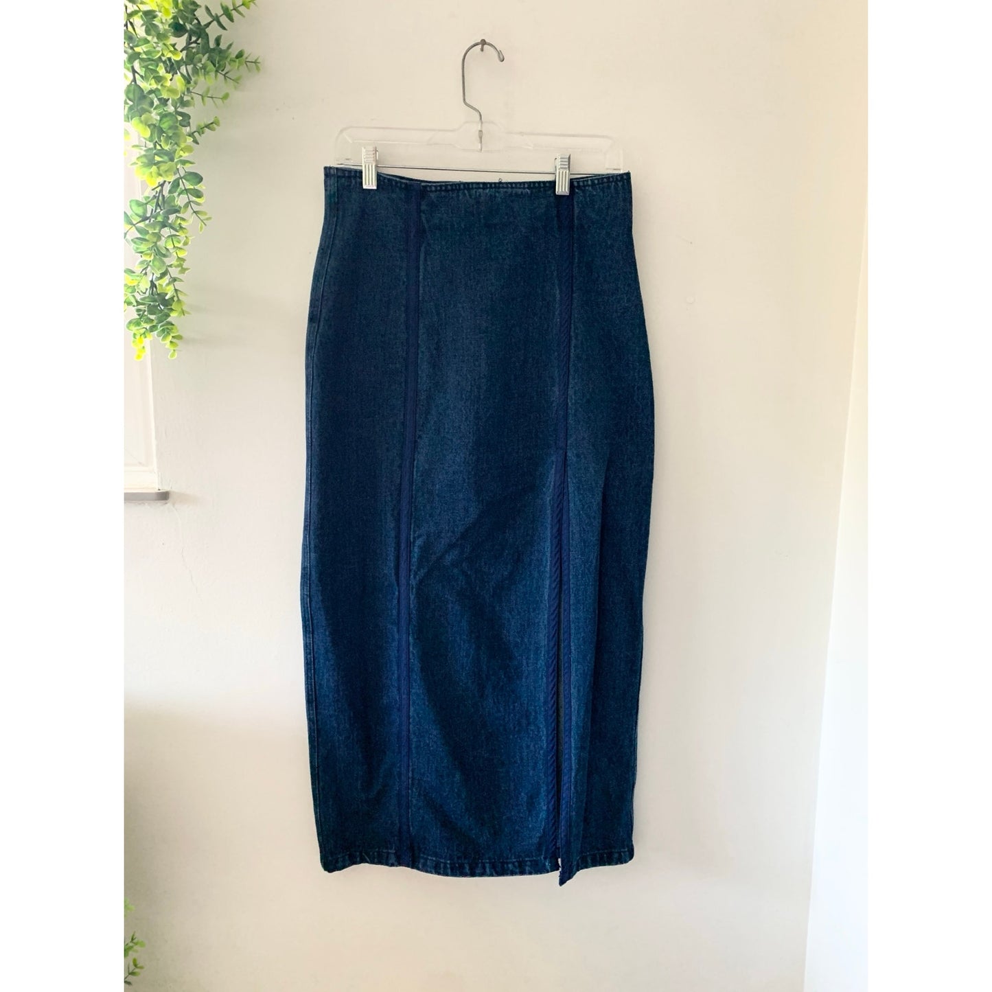 The Limited Vintage 90s Dark Denim Blue Jean Maxi Skirt