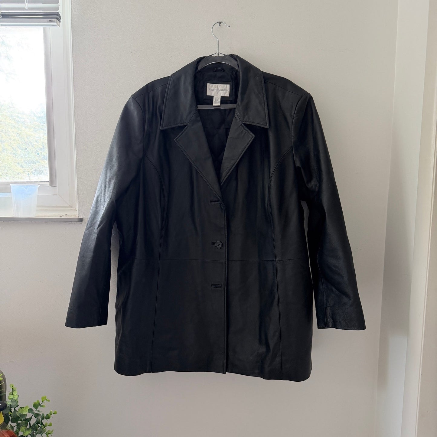 Worthington Vintage Leather Jacket Black Y2K 90s 3X Plus