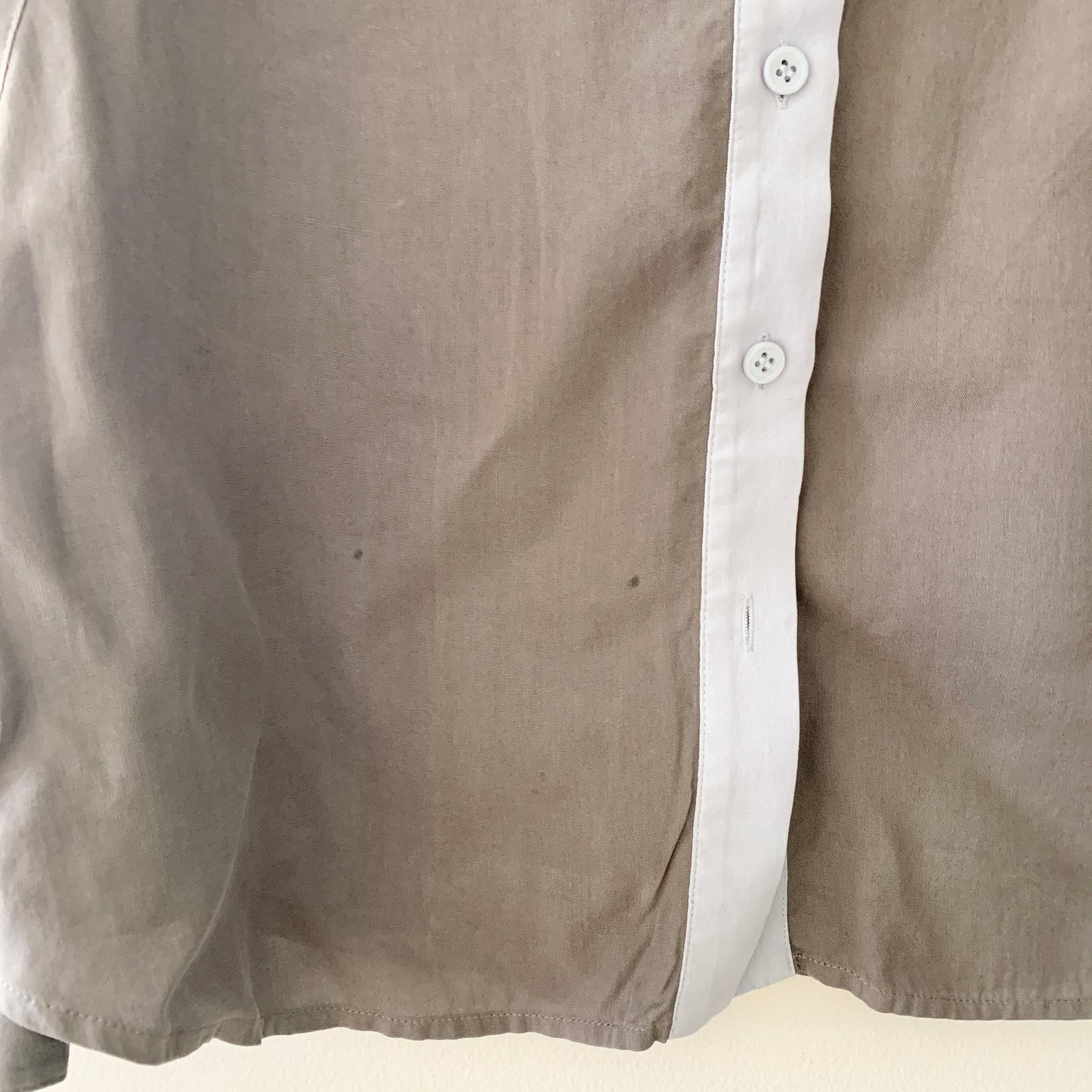 Soft Surroundings Gray Blue Silk Button Up Blouse Medium