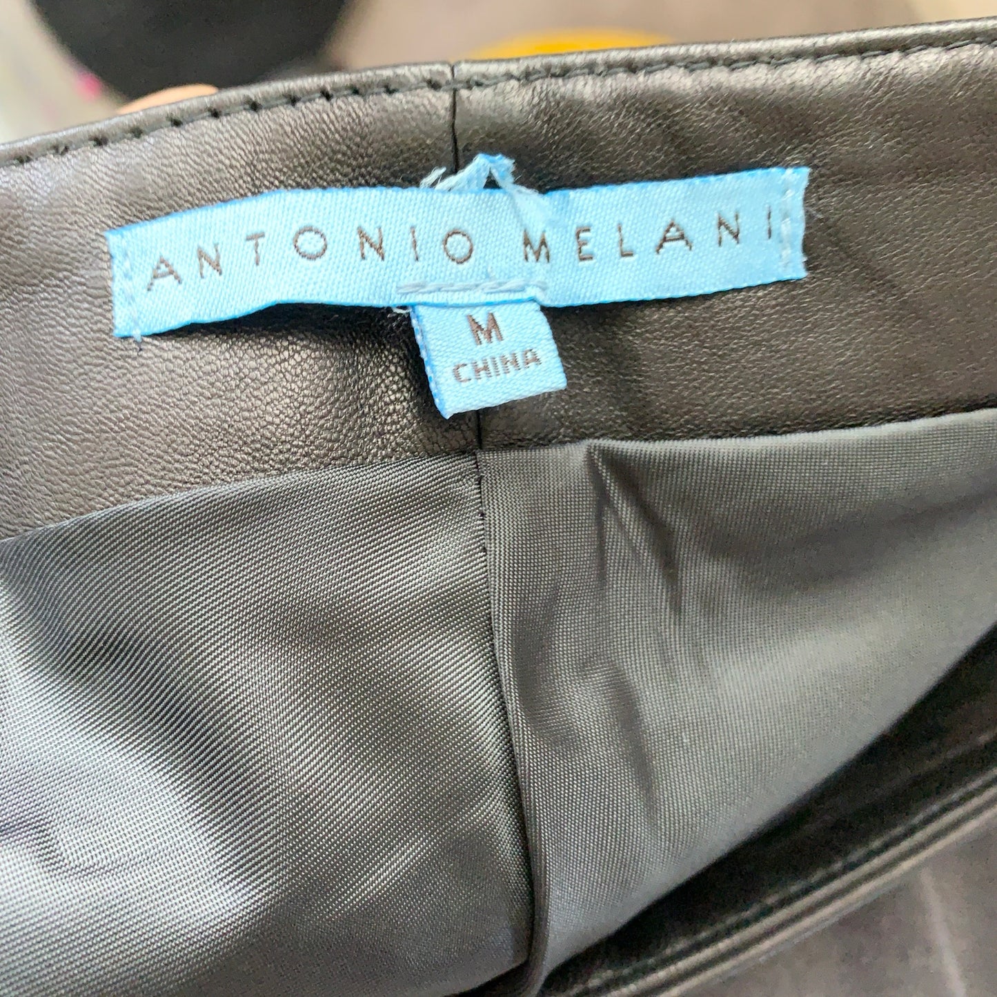 Antonio Melani Buttery Soft Leather Straight Pencil Skirt Black Medium