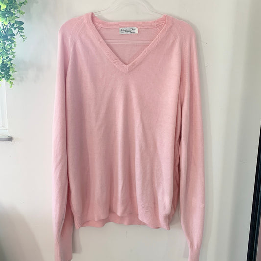 Christian Dior Monsieur Pink V Neck  Vintage Sweater