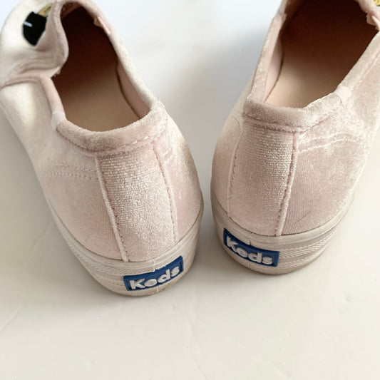 Keds x Betty & Veronica Archie Embroidered Slip On Sneakers Pink Velvet 7.5