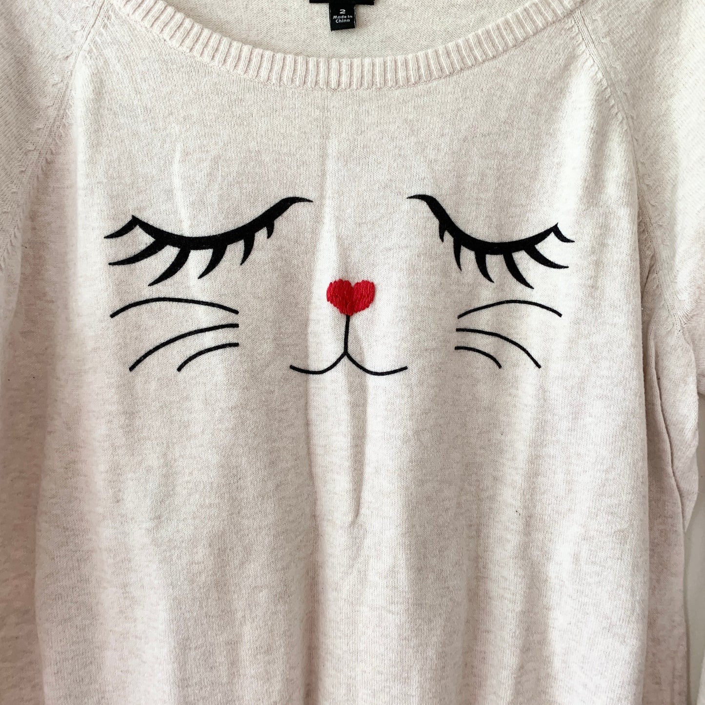 TORRID Kitty Cat Cotton Cream Crewneck Sweater 2X