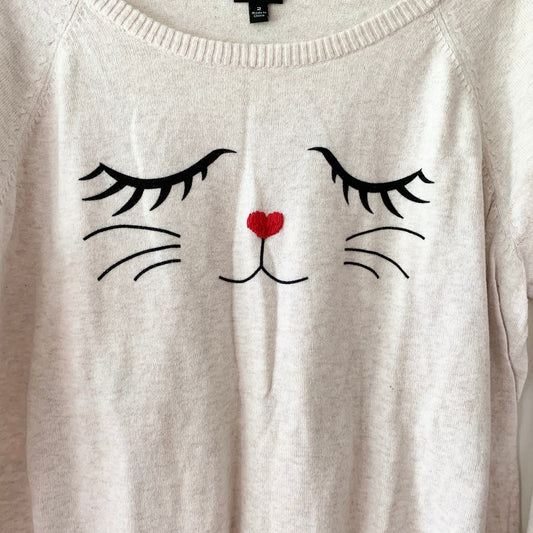 TORRID Kitty Cat Cotton Cream Crewneck Sweater 2X