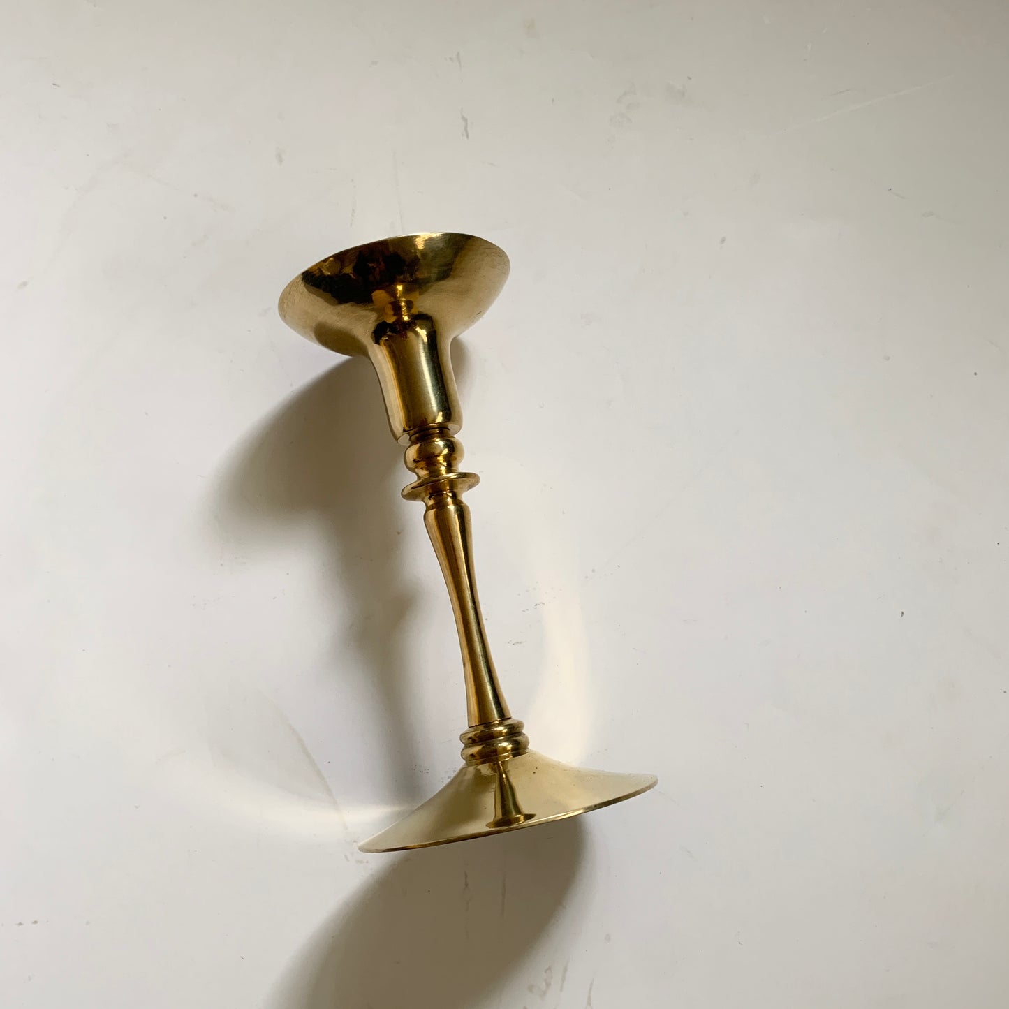 Vintage Gold Brass Candlestick and Candle Holders Set of 2