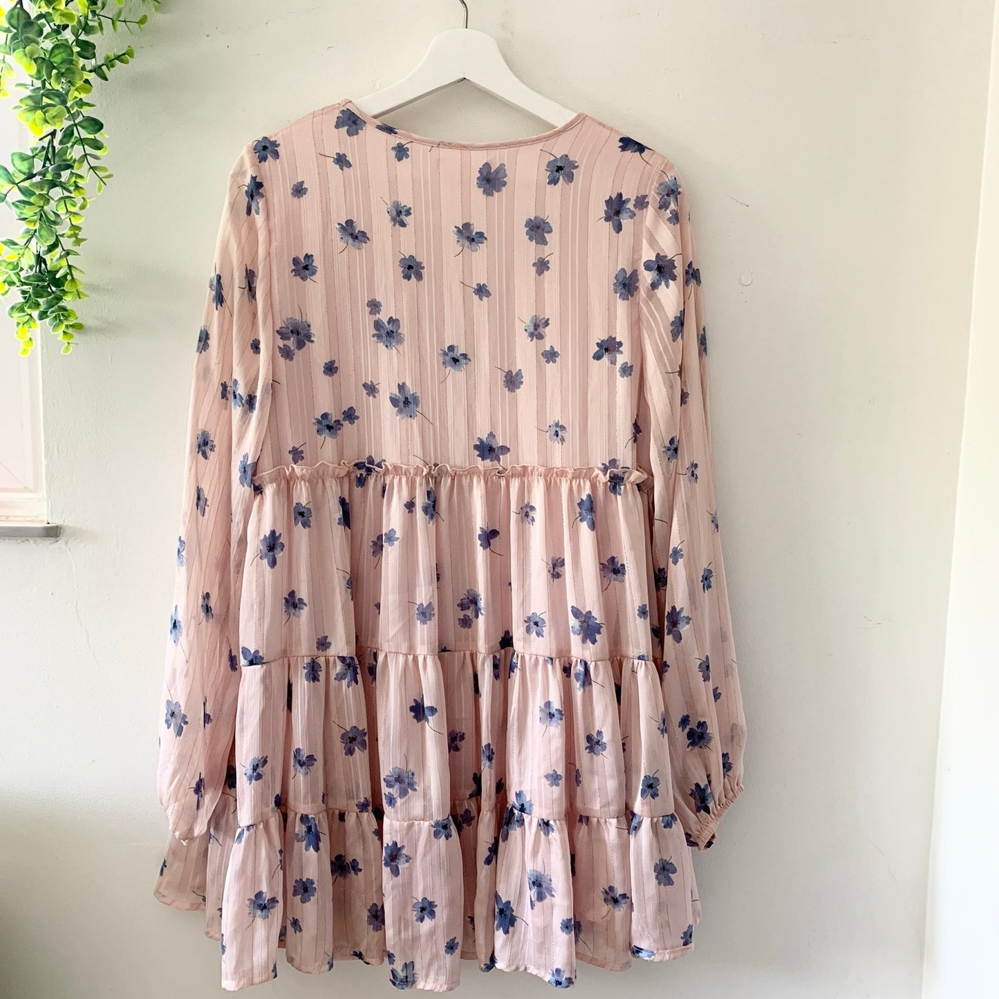 Altar'd State Pink Flowy Floral Mini Babydoll Boho Dress