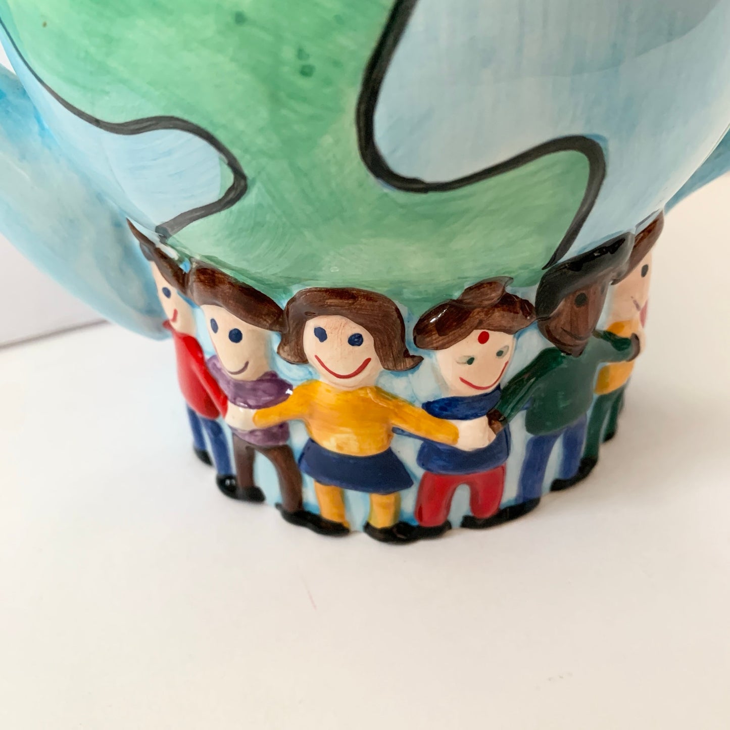 Save the Children Hand Painted Teapot Collectible We are the World Centrum Kids
