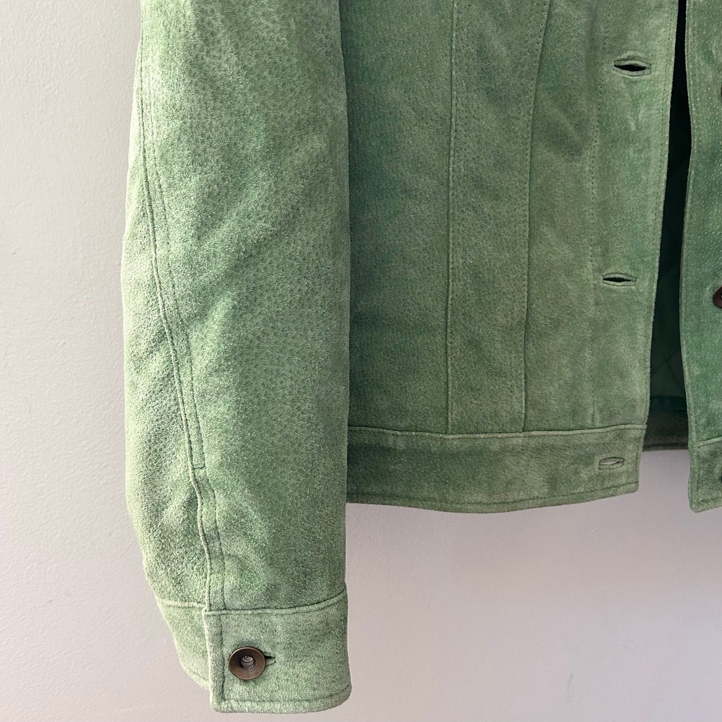Charter Club Green Suede Trucker Jacket