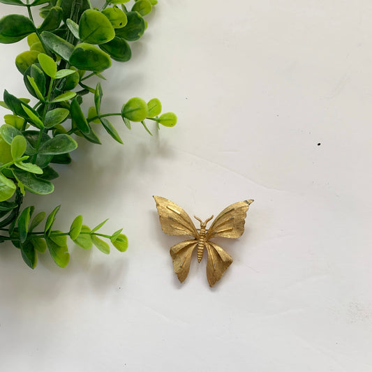 Butterfly Brooch Pin Gold