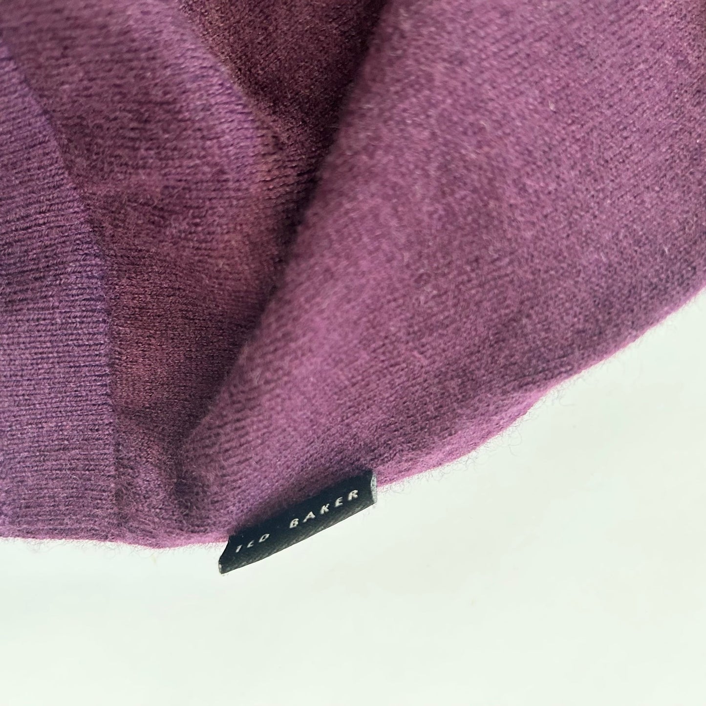 Ted Baker Wool Cashmere Silk Maroon Purple Plum Men's Pullover V Neck Sweater XL