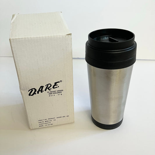 Vintage D.A.R.E. DARE Stainless Steel Travel Mug with Box Say No To Drugs