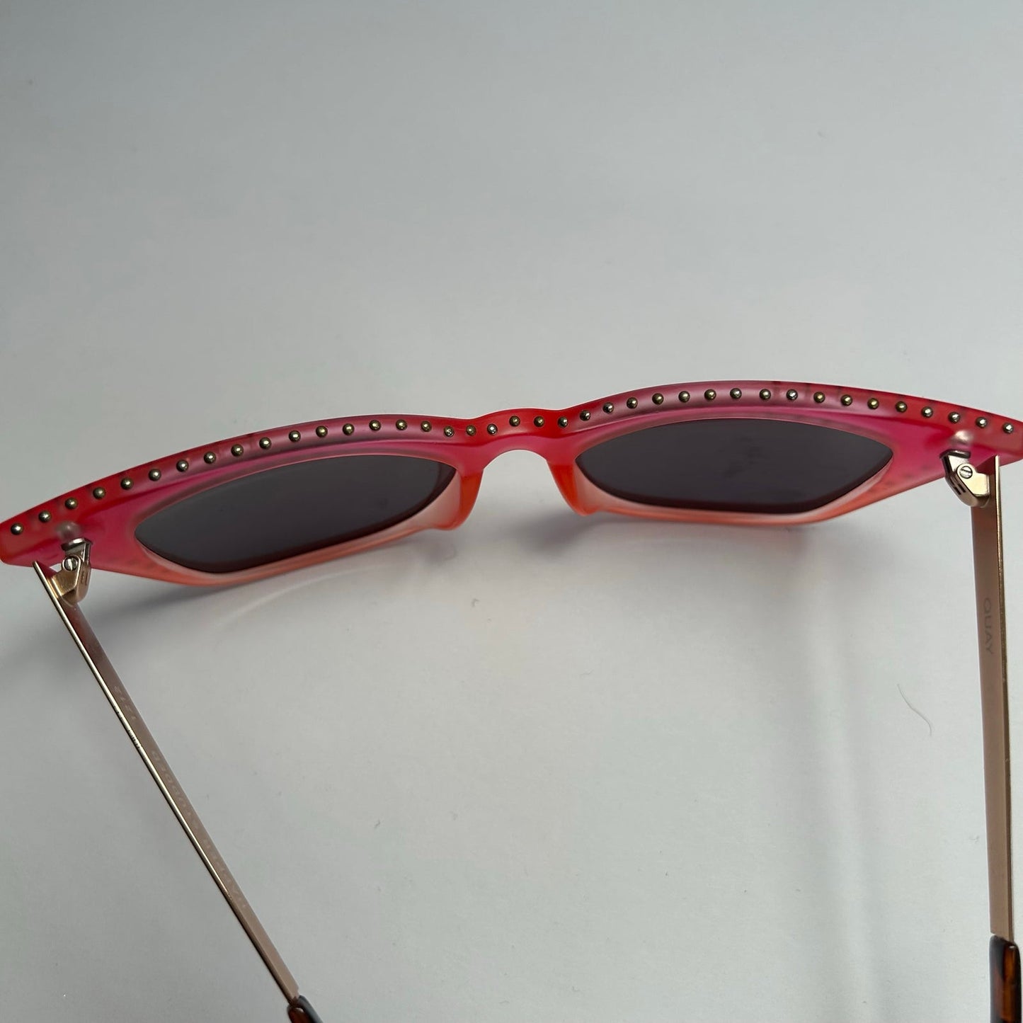 Quay Australia Saweetie Harper Studded Cat Eye Pink Sunglasses