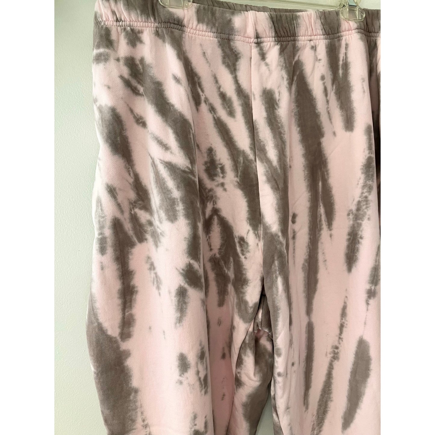Good American Blush and Taupe Tie-Dye Boyfriend Sweatpants Size 7 4XL New