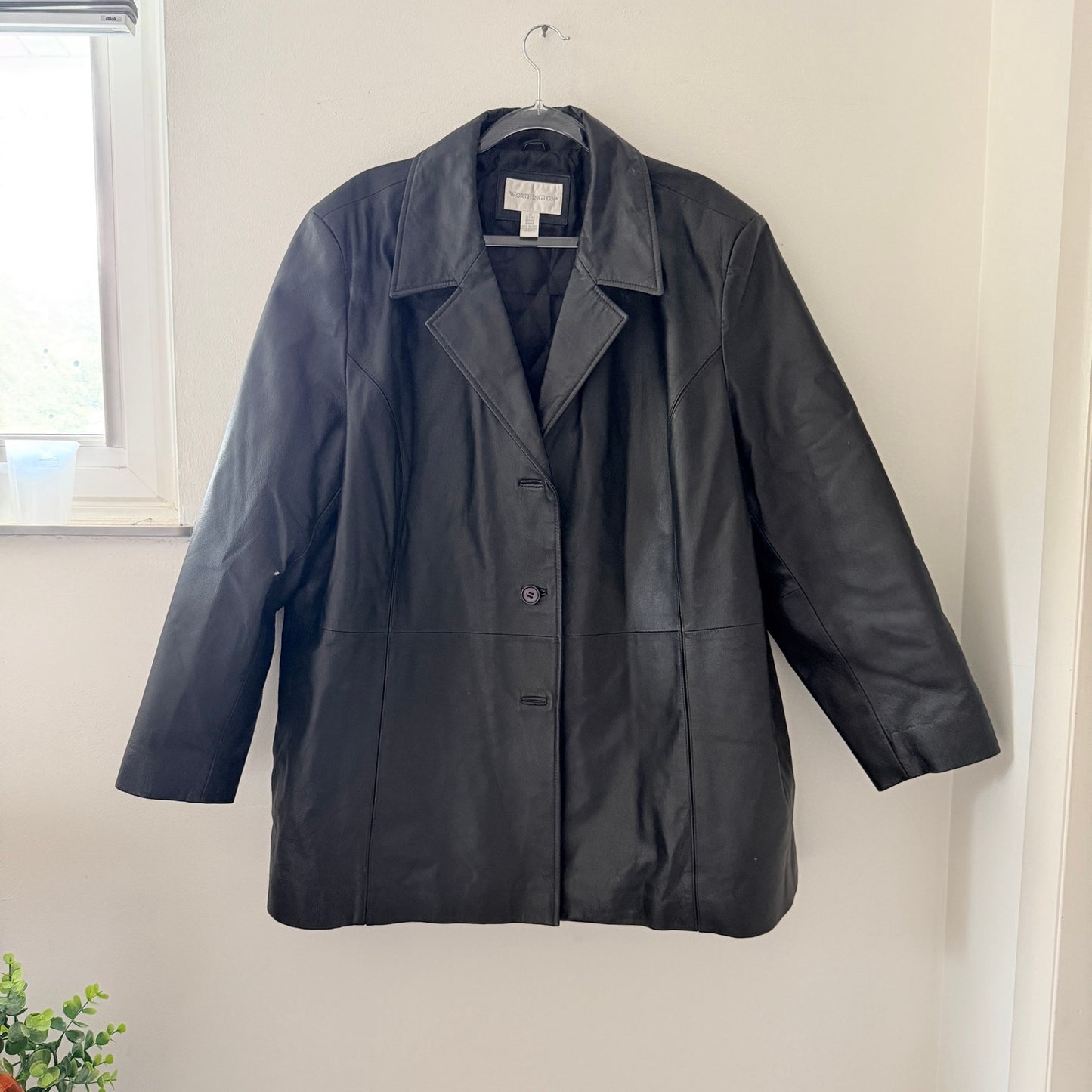 Worthington Vintage Leather Jacket Black Y2K 90s 3X Plus