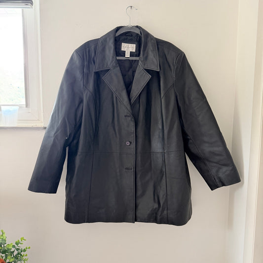 Worthington Vintage Leather Jacket Black Y2K 90s 3X Plus