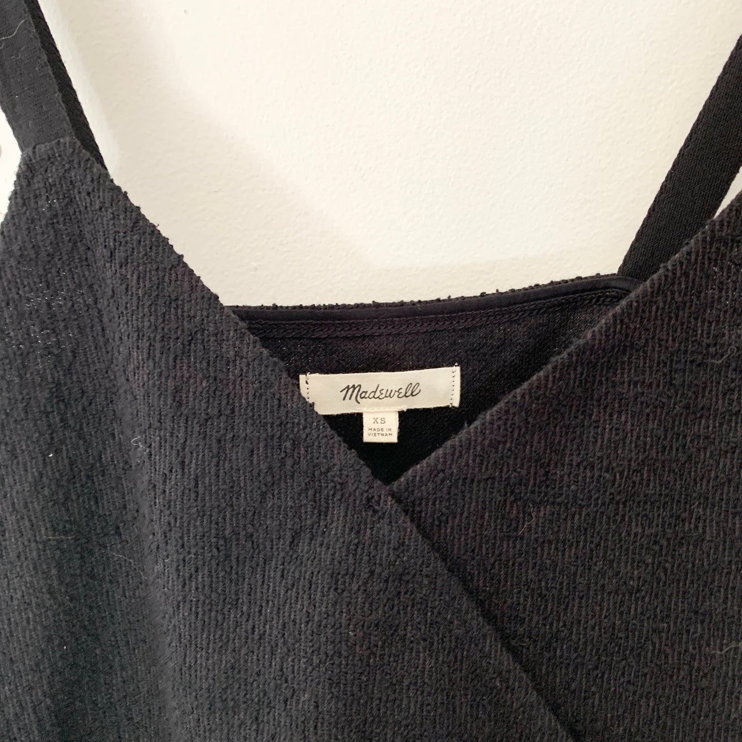 Madewell Chloe Cotton Blend Wrap Tank Top Black Shirt XS G6365