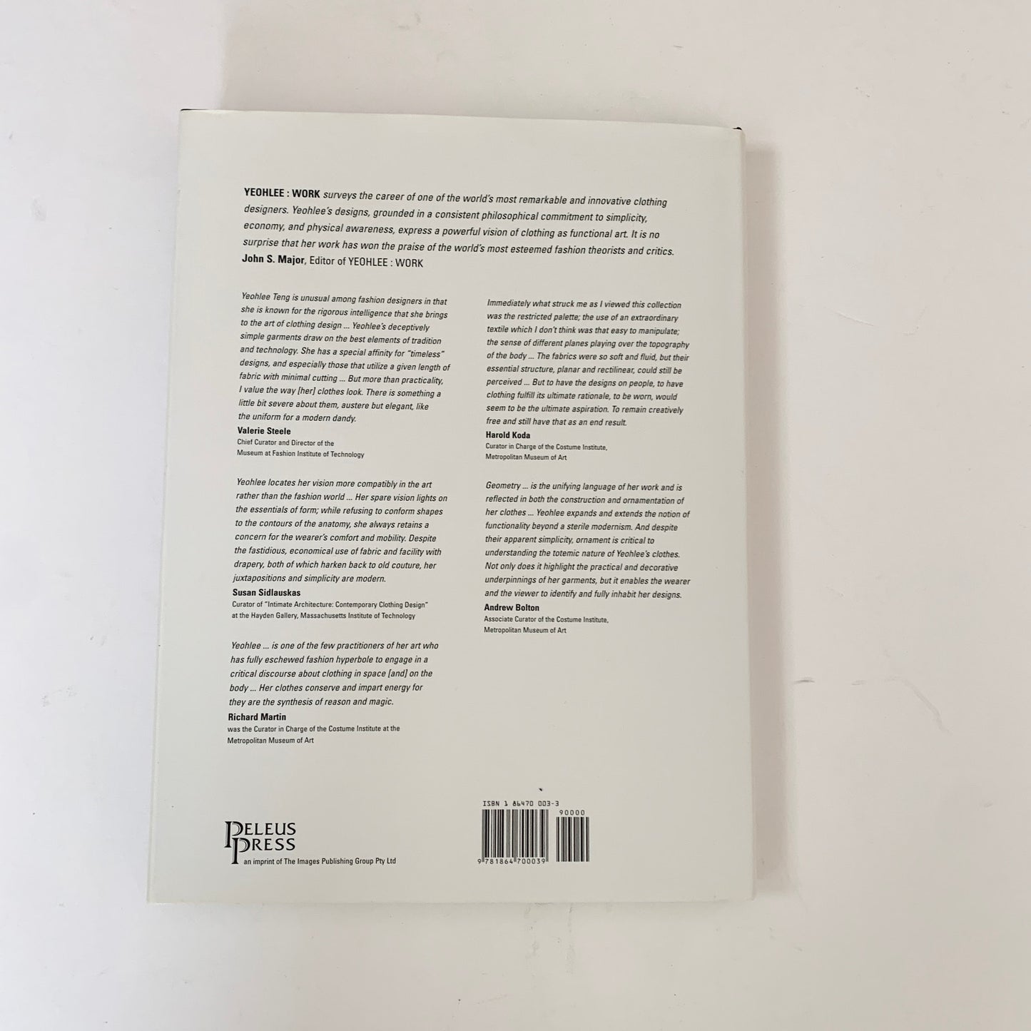 Yeohlee Teng Work Material Architecture Hardcover Coffee Table Book Black White