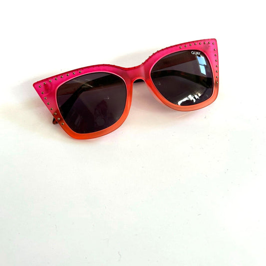 Quay Australia Saweetie Harper Studded Cat Eye Pink Sunglasses
