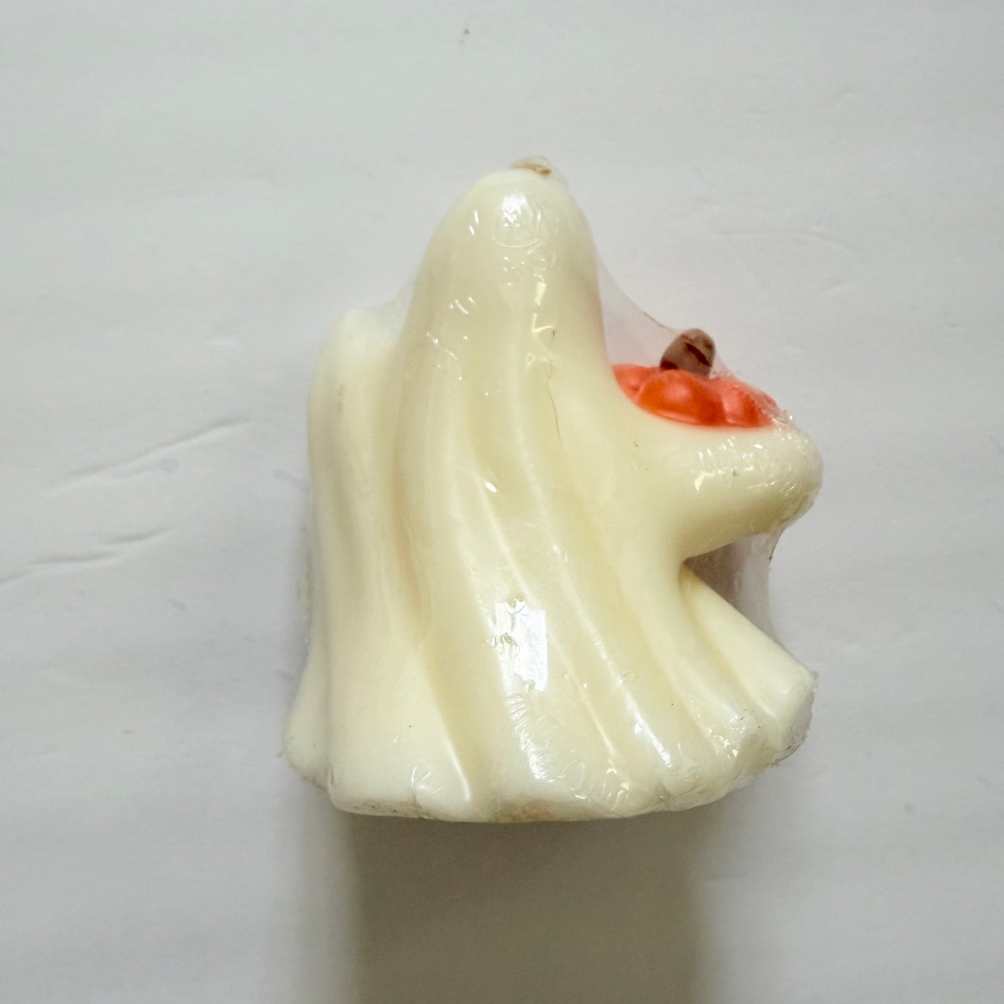 Vintage Russ Ghost Pumpkin Wax Candle Halloween