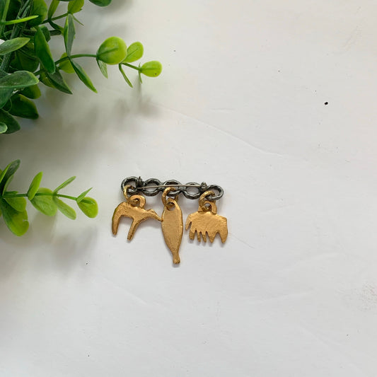 Vintage The Limited Gold Silver Tone Animal Dangle Brooch Pin