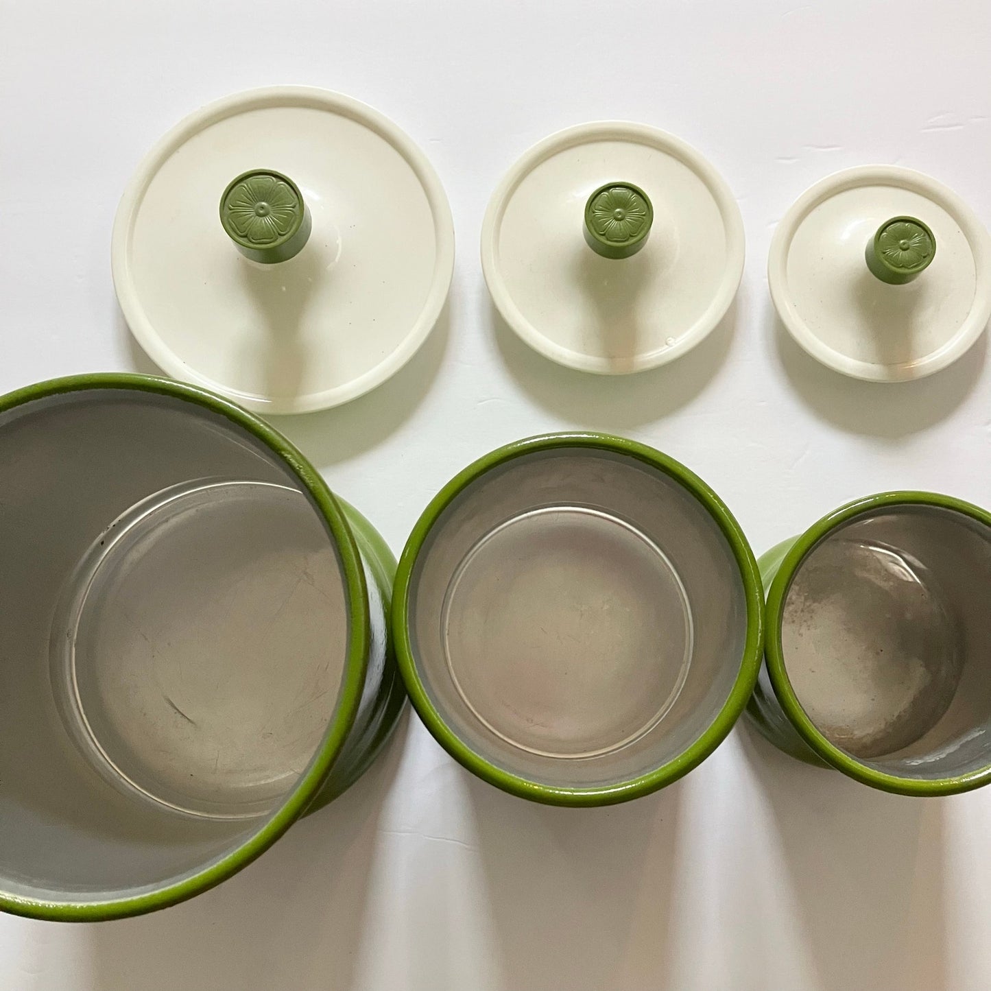 Vintage Kromex Aluminum Canister Set of 3 Mod Flower Power Floral 1970s