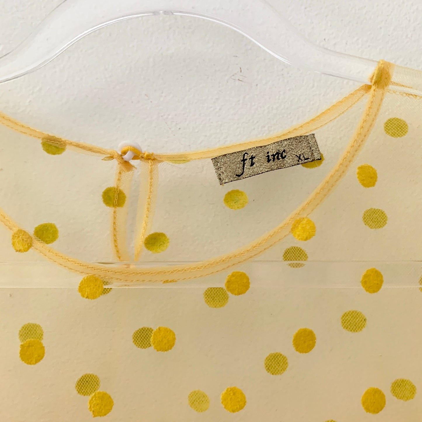 Yellow Polka Dot Sheer Georgette Blouse