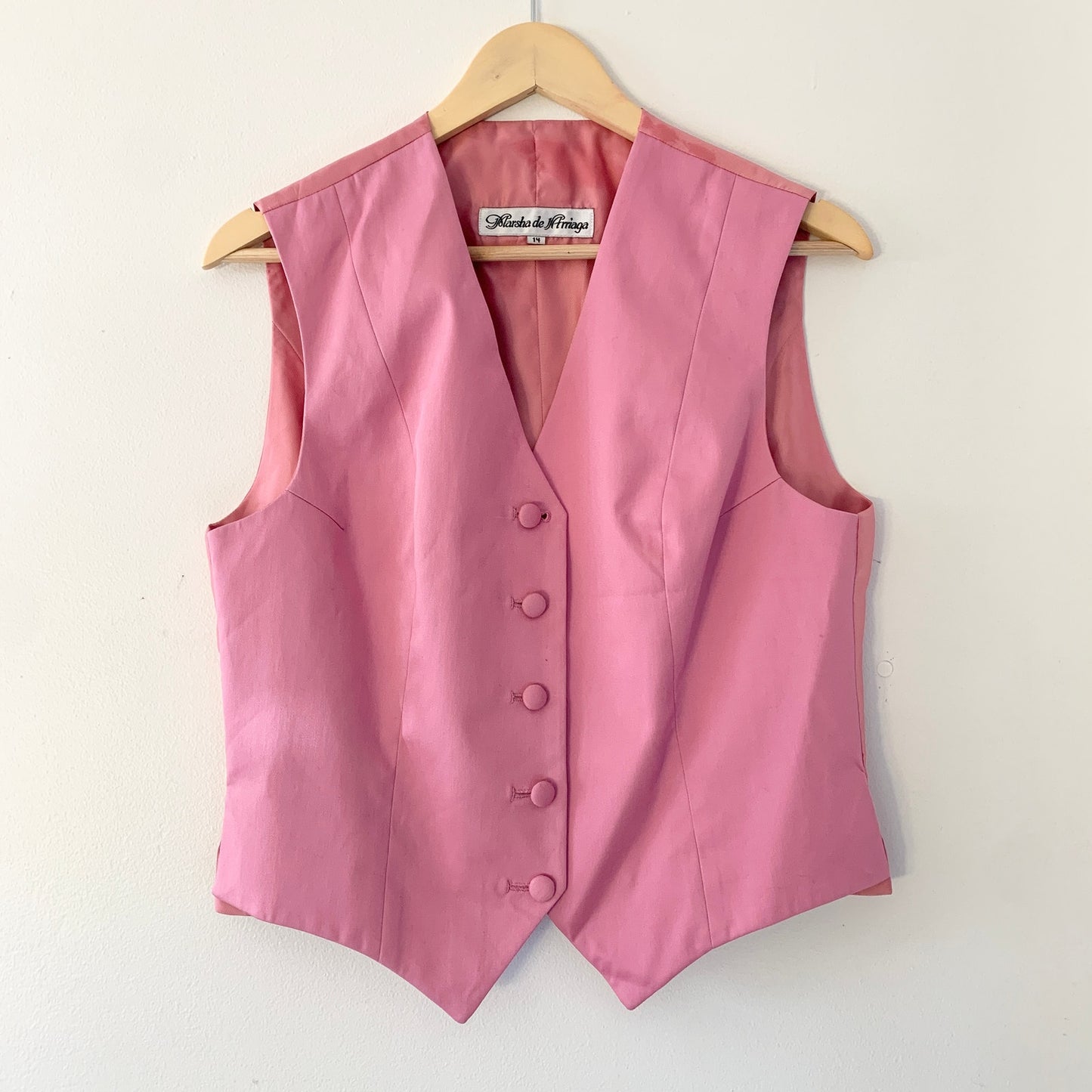 Marsha De Arriaga Equestrian Saddle Seat  Women's Pink Suit Vest 14