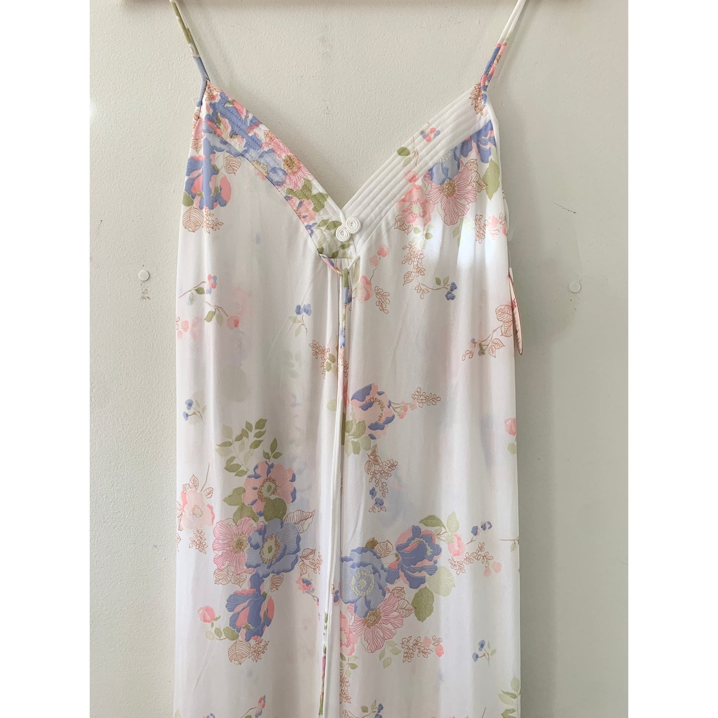 Tom Bezduda for Barad Eco Vintage 1970s Floral White Nightgown