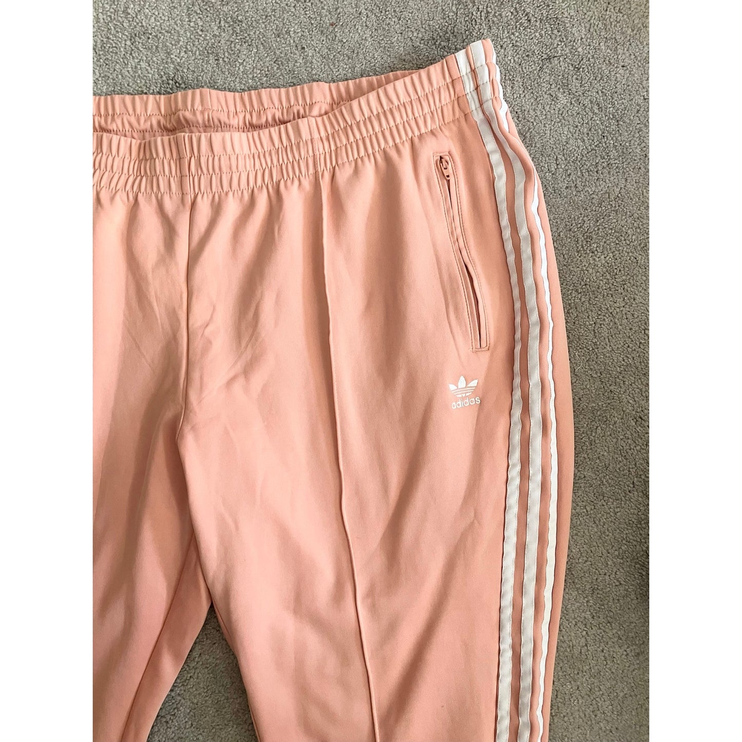Adidas Primeblue Pink Pastel Peach Stripe Trefoil Logo Track Pants 4x Plus