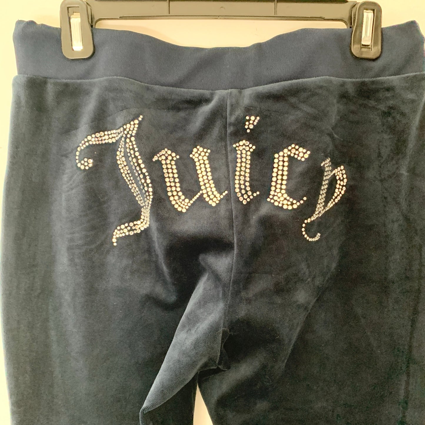 Juicy Couture OG Big Bling Velour Hoodie Regal Navy Blue Y2K