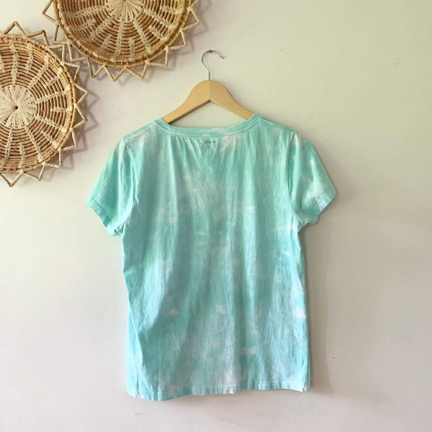J.CREW Collector Apres Surf Tie Dye T-Shirt Blue White Embroidered Graphic Med