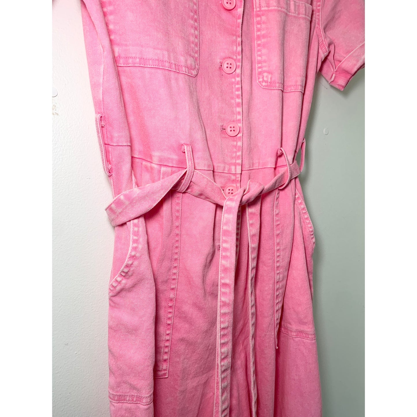 Skies are Blue Kendall Utility Bubblegum Pink Pant Jumpsuit