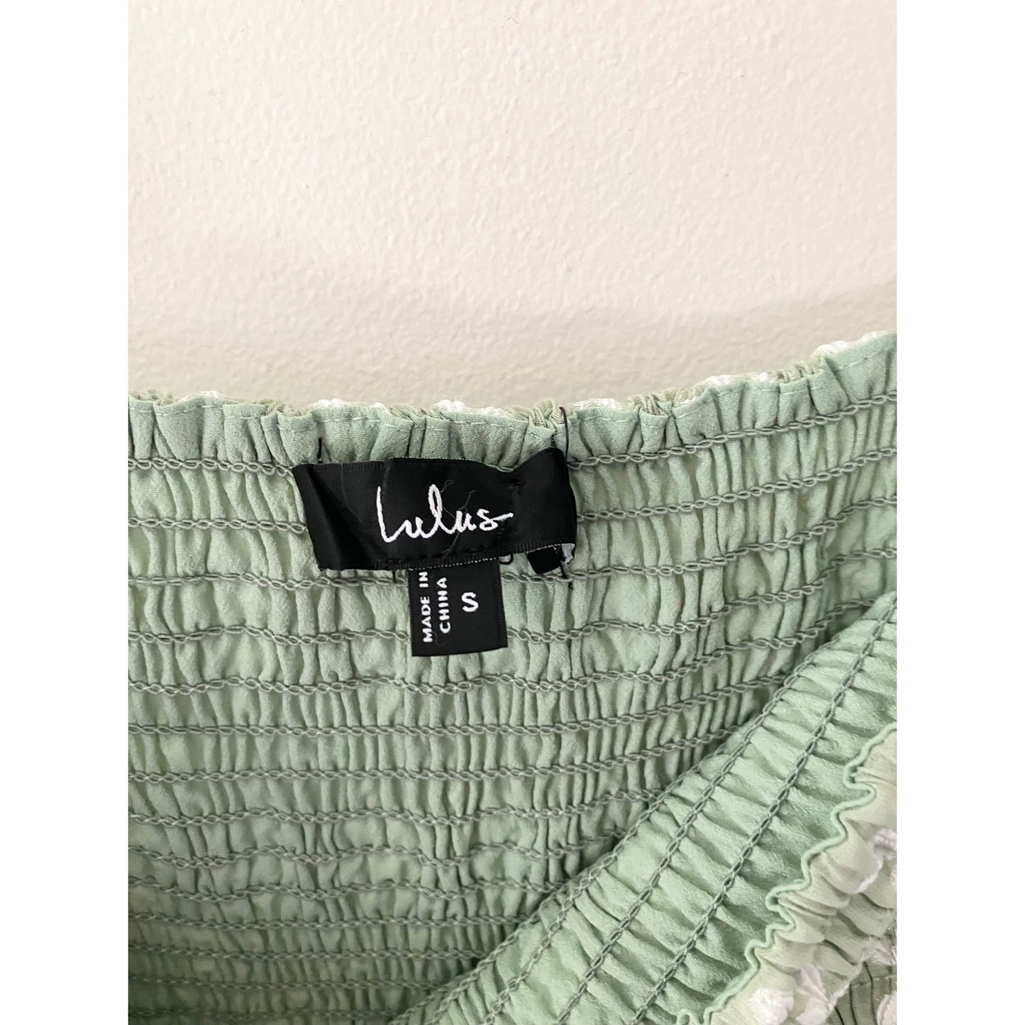 Lulu's Beautiful Sentiments Sage Floral Strapless Tiered Midi Dress