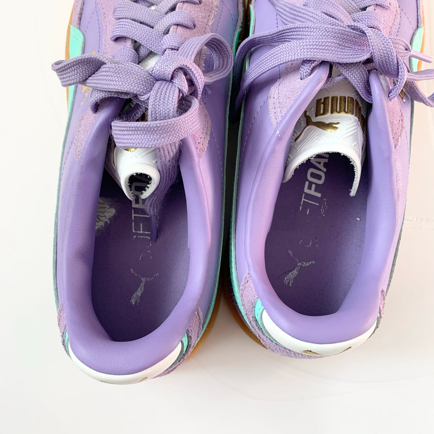 Puma Club II Era Sneaker Shoes Lavender Purple Teal Green