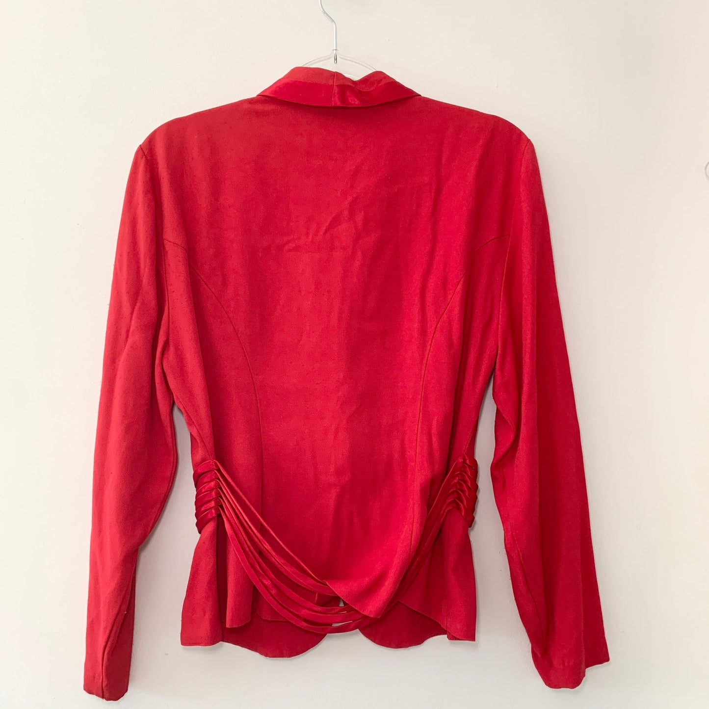 RJ & Co Vintage Red Satin Blazer 10 Medium