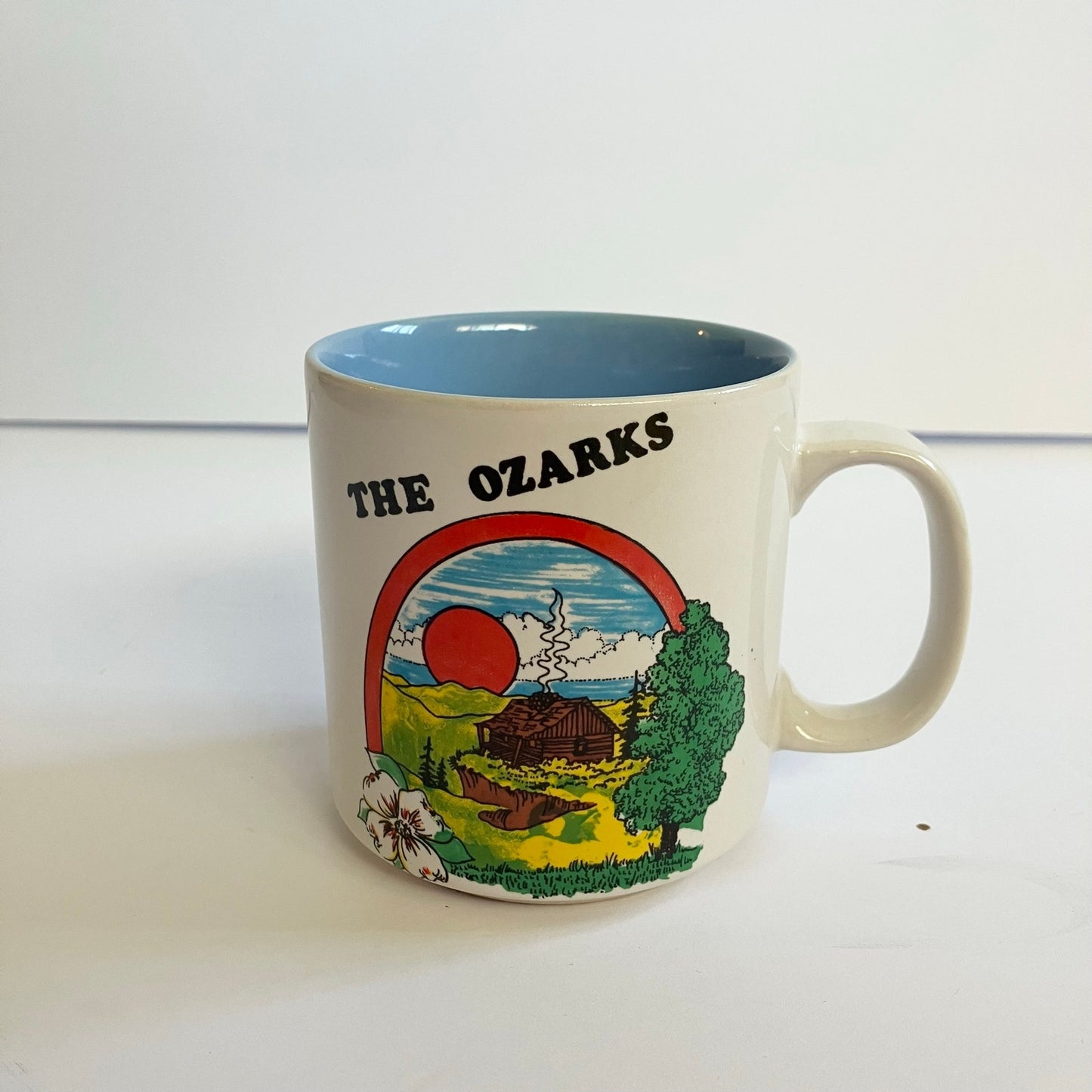 Vintage Ozarks Missouri Souvenir Cabin Ceramic Mug