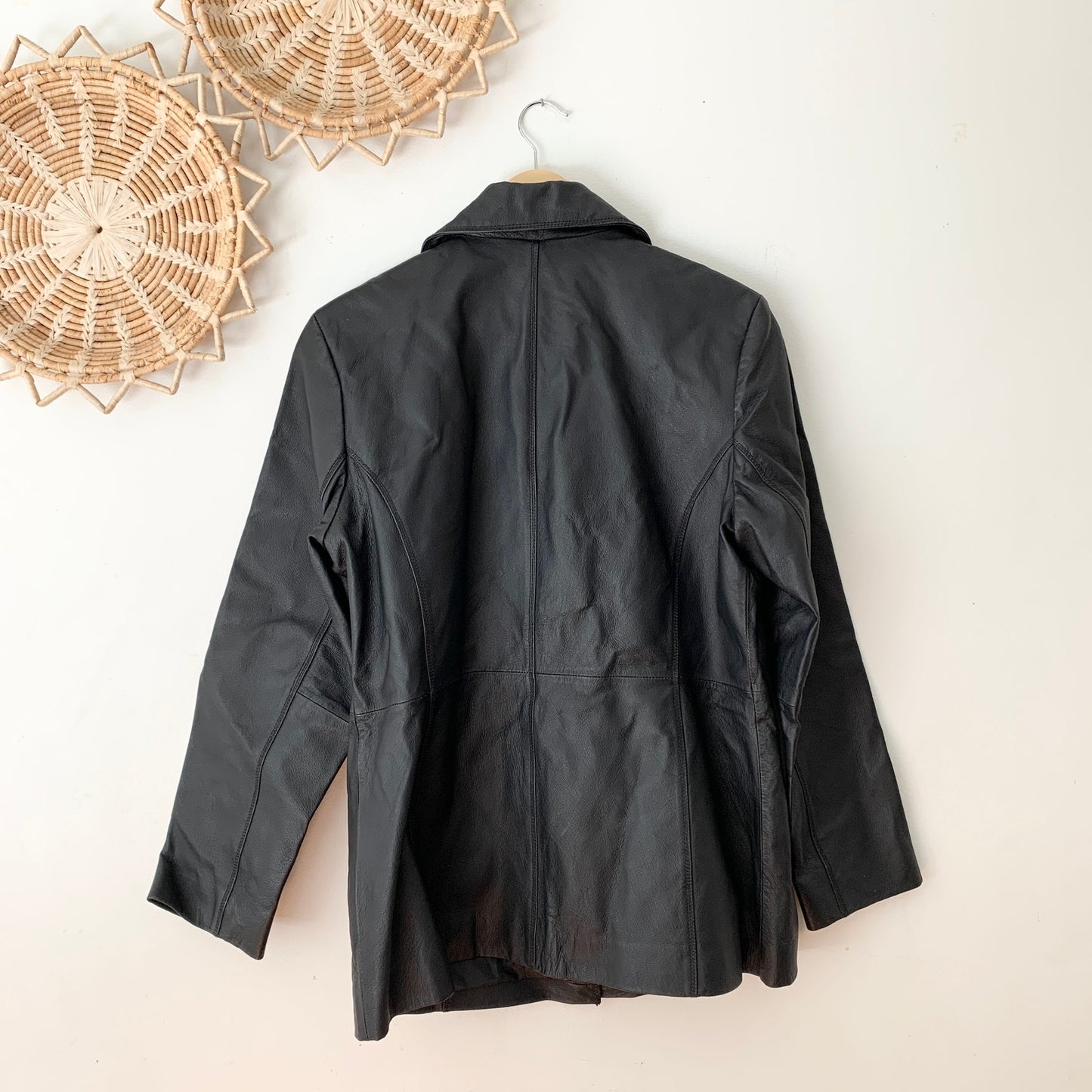Vintage Y2K Leather Jacket Black Worthington Large