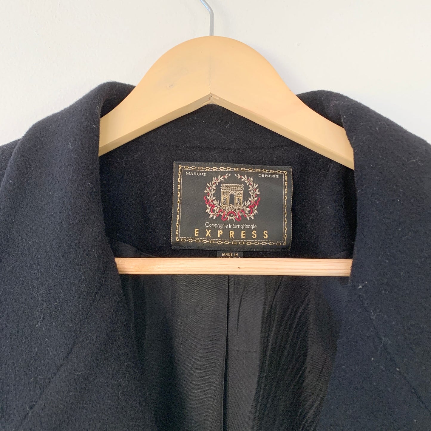 Express Vintage Wool Cashmere Black Relaxed Blazer Medium