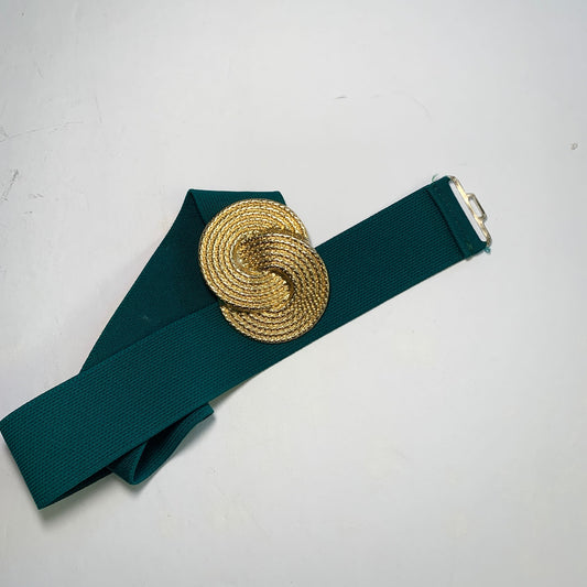 Nan Lewis Vintage Stretch Enamelf Green Gold Belt