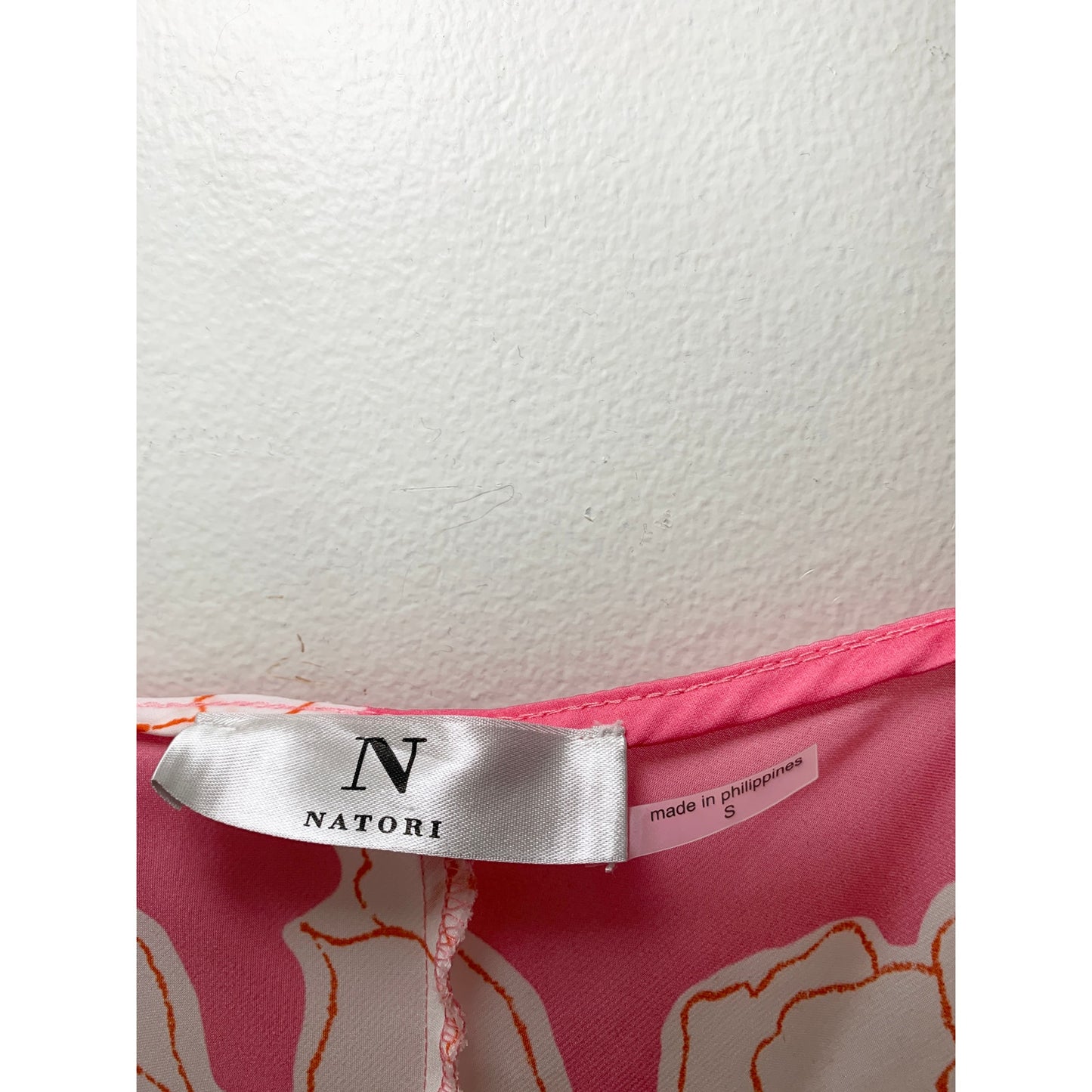 Natori Peony Sunset Floral Pink White Nightgown and Robe Set