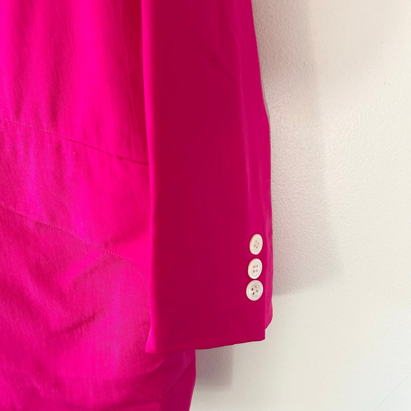 Donna Karan New York Silk Blazer Medium Pink Fuchsia Two Button Jacket