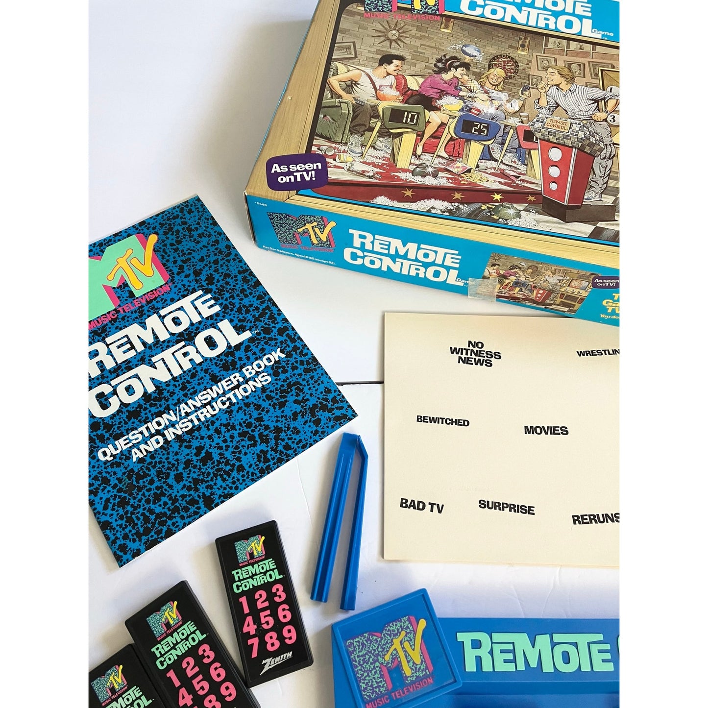 Vintage 1989 MTV Remote Control Trivia Board Game