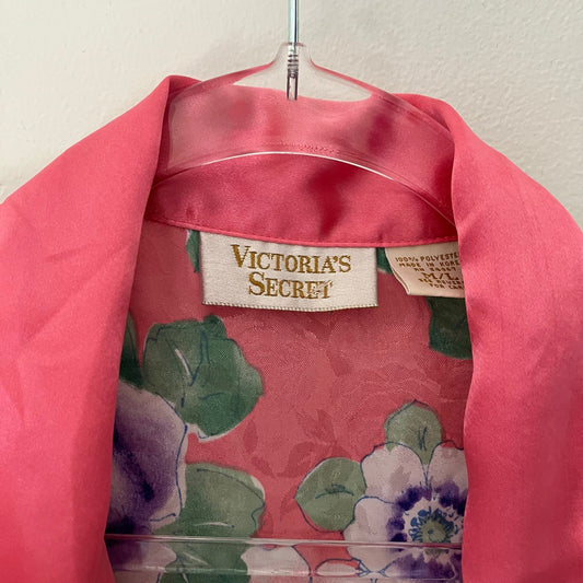 Victoria's Secret Vintage Gold Label Vintage Pink Purple Floral Night Shirt