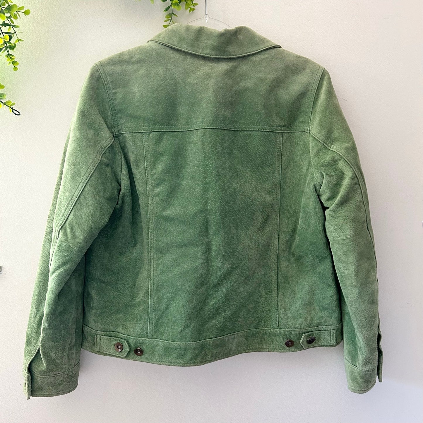 Charter Club Green Suede Trucker Jacket